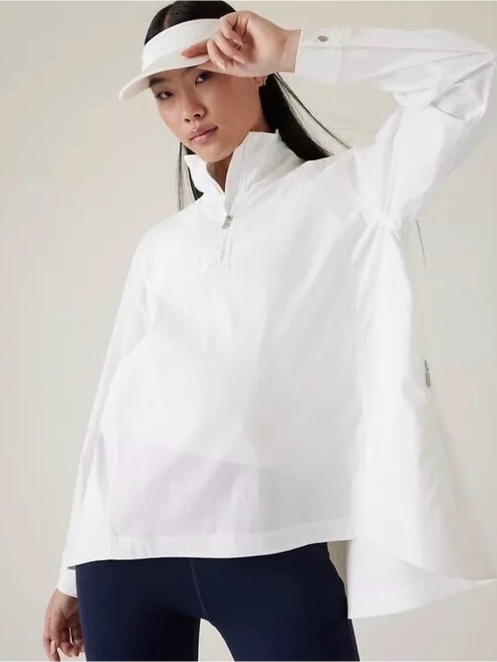 Athleta White Half-Zip Performance Pullover